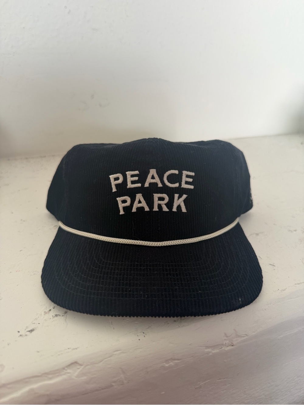 Woodward PEACE PARK mtn dew Corduroy hat with White Rope Trim